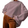 2026 Women's Clothes Solid Color Round Neck Loose Basic Style Long-sleeved Sweater Top