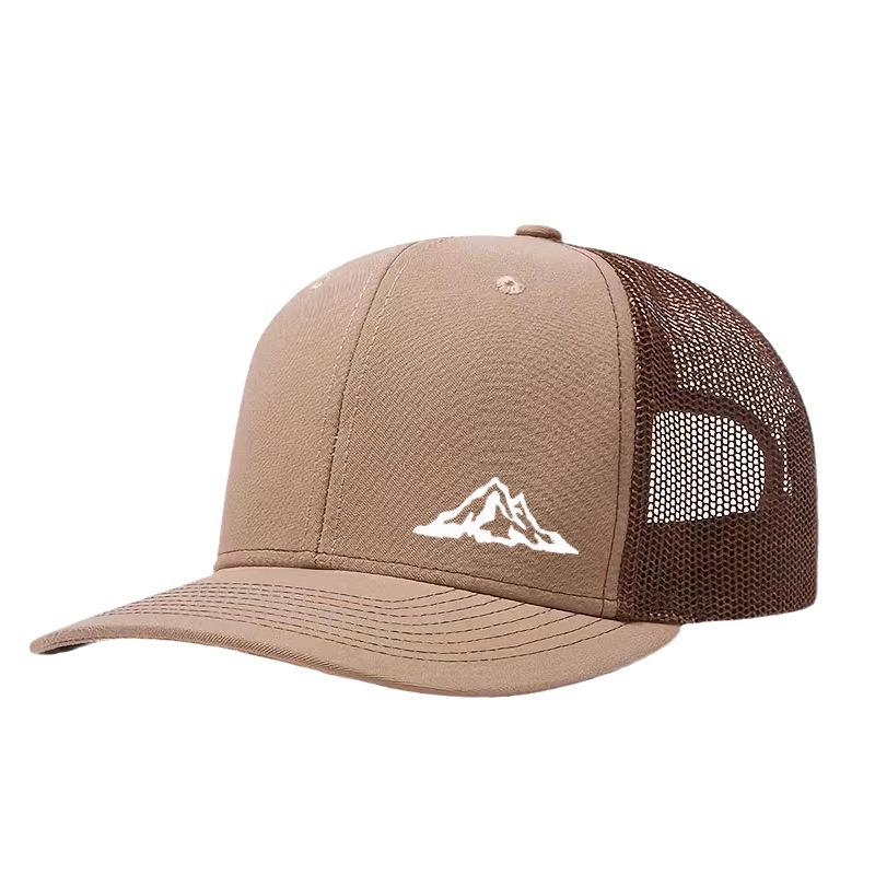 Casquette de camionneur créative avec vue sur la montagne: Casquette en Mesh Courbée à Séchage Rapide pour Homme