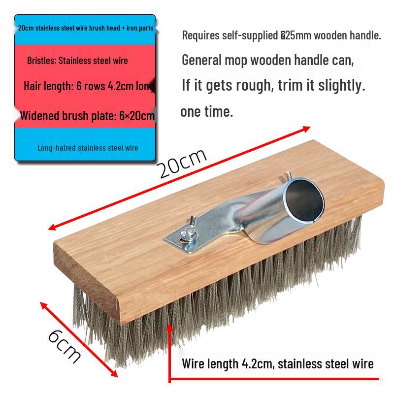 Stainless Steel Long-Handled Moss Removal Floor Brush