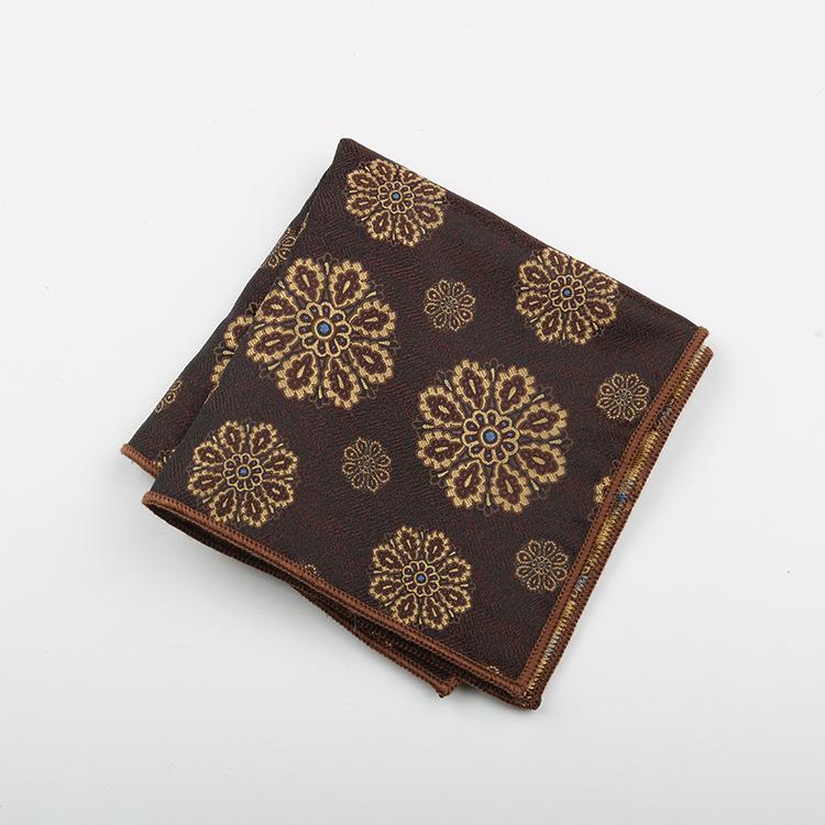 Kaffe Ficknäsduk Herrkostym High-End Mönster Polyester Siden Bankett Värd Retro Liten Fyrkantig Handduk Näsduk Bröstnäsduk