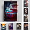 Vintage Racing Comic Illustration Luxury Sports Car Travel Poster Supercar Wall Art Canvas Painting Mural Gaming Room Home Decor