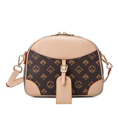 Design di nicchia nuova borsa da donna retrò stampa guscio di carte da gioco borsa versatile colore a contrasto semi-rotonda borsa a spalla borsa a tracolla