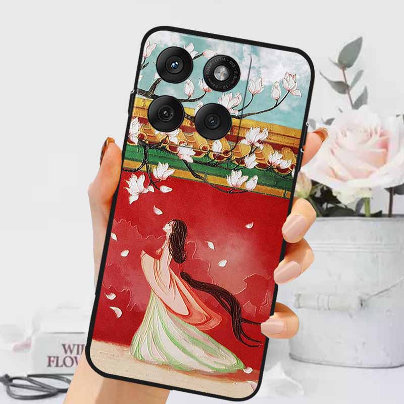 3D Emboss Cases For Edge 60 Fusion / Edge 60 Pro Relief Embossed Retro Silicone Back Cover For Edge 60 Stylus Black Funda 60 Pro