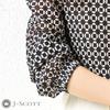 Printed Long Puff Geometric Sheer Stand Korean Tall Sweet and Spicy Mix Design Short Looks Silky Summer Looks Looks Designed Fashion [J-Scott] Blouse,