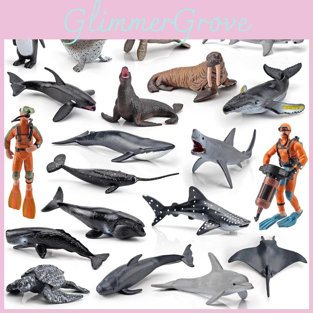 Oceanic Creature Pvc Figurines Collection With Static Marine Animals For Aquarium Decor