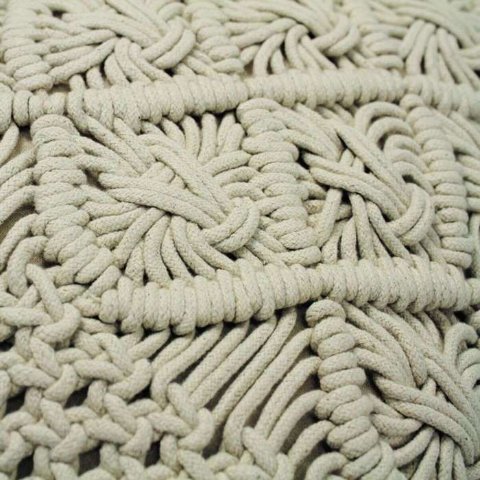 Coussin - THE DECO FACTORY - MACRAME - 40x60 cm - Coton tressé naturel - Déhoussable