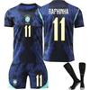 2026 World Cup Brazil Away  Football Jersey for Kids and Adults RAPHINHA #11