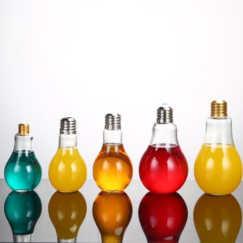 Versatile Glass Transparent Light Bulb Drink Bottle With Solar Copper Wire Lights