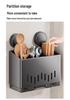 Wall-Mounted Stainless Steel Chopstick and Utensil Holder with Suction Cup