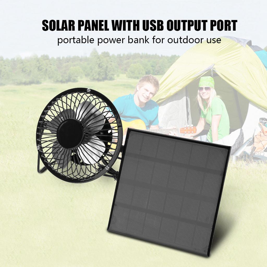 3W 6V Outdoor Solar Panel Portable Mini Fan USB Cooling Kit Accessory
