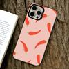 Red Chili Pepper Phone Case For iPhone 17,16,15,14,13,12,11 Plus,Pro Max,XS,Colored Silver Plated Inside Cover