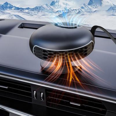 Riscaldatore per auto 12V 150W Riscaldamento rapido Ventola di raffreddamento 360 gradi girevole Adesivo universale Auto portatile Riscaldatore Raffreddatore Parabrezza Sbrinatore Sbrinatore