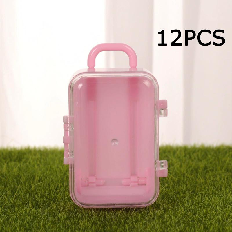 WTEMPO 12 STÜCK Kreative Kofferförmige Plastik-Geschenkboxen Partydeko Süßigkeitenboxen Klappdeckel-Verpackungsboxen zur Aufbewahrung und zum Verschenken empfindlicher Gegenstände