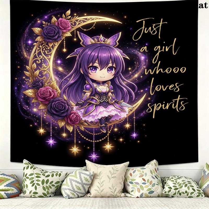 Date Live Wall Tapestry Aesthetic Wall Hanging Printed Fabric Blanket Decorative Tapestries For Bedroom Living Room Home Decor