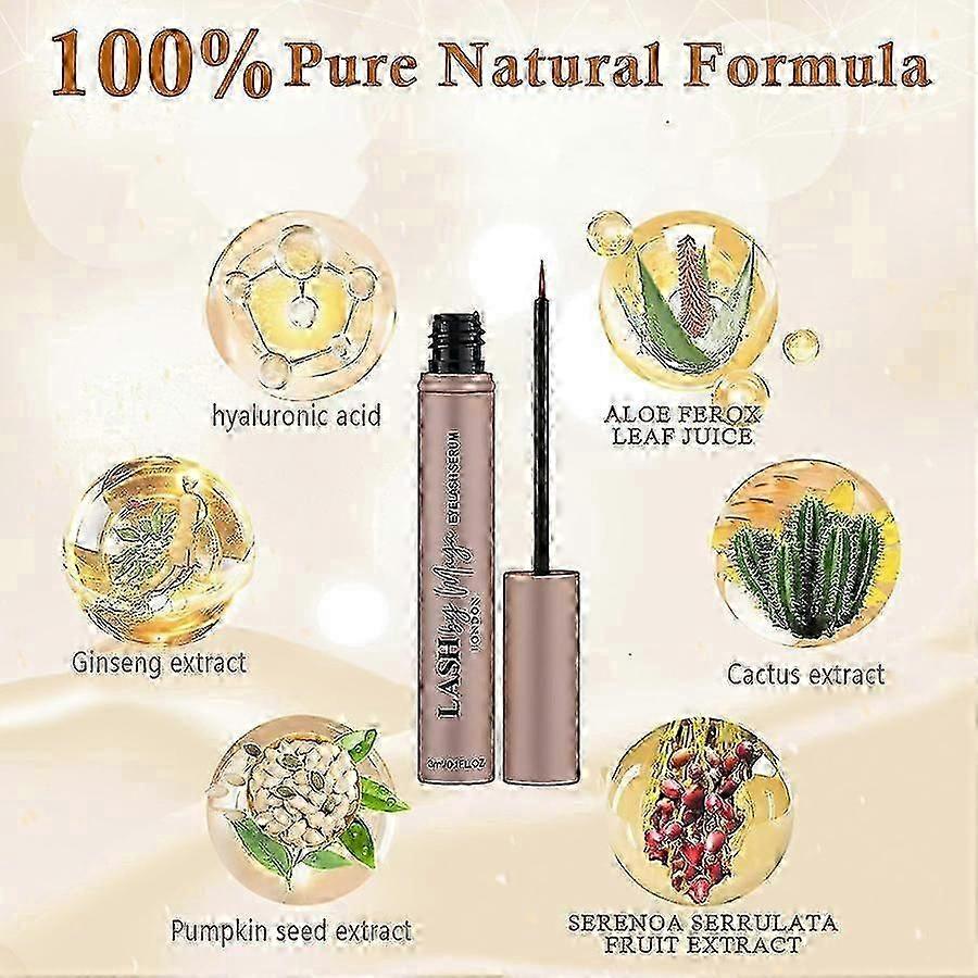 3ml Eyelash Growth Serum & Eyebrow Nourishing Serum, Thickening & Curling Formula, Fast Absorption In 26s, Plant-Based, Waterproof