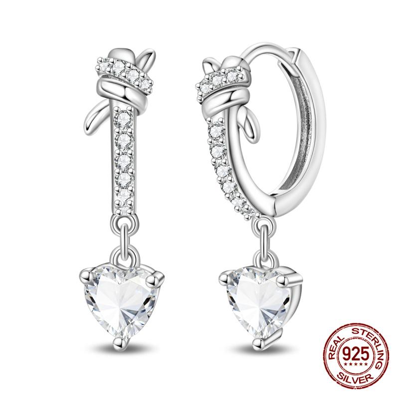 New Original S925 Silver Lucky Four-Leaf Clover French Women's Earrings Fashion Party Anniversary Jewelry Gift