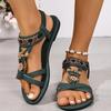 Mode Damen Schuhe 2025 Heißer Verkauf Zehenfrei Damen Sandalen Mode Floral Täglich Sommer Neu Übergröße Leicht Weiche Sohle Flache Sandalen