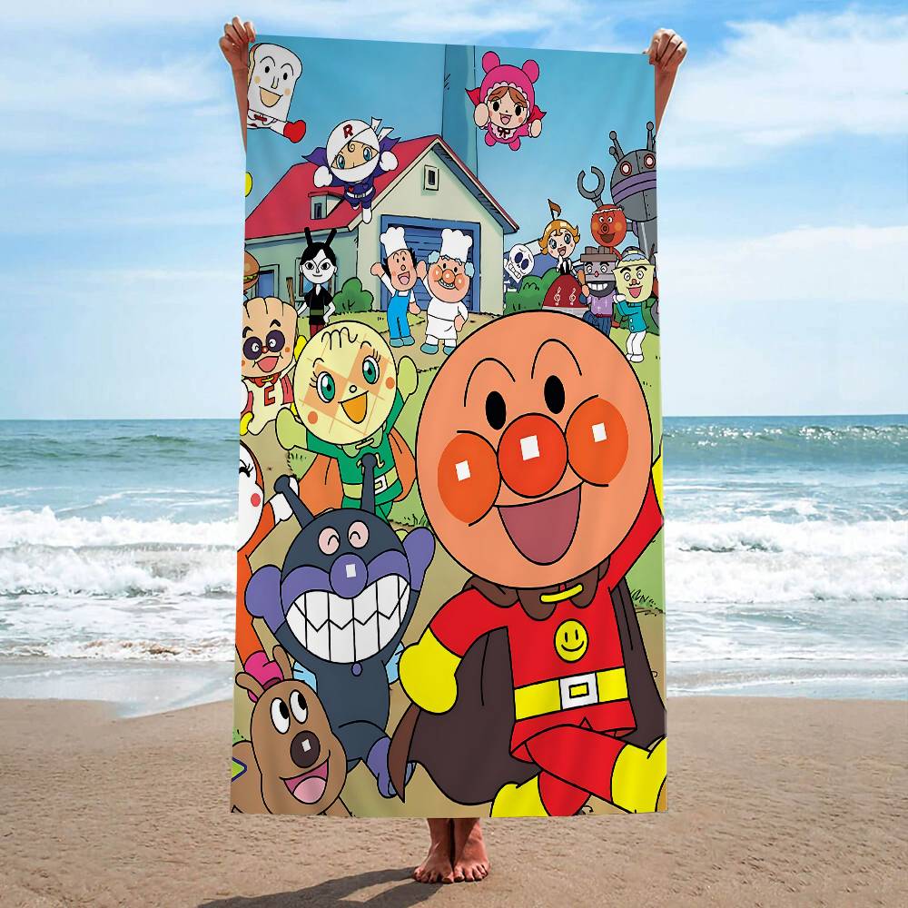 Anime A-Anpanmans Microfiber Printed Beach Towel Mountain Climbing Yoga Beach Swimming Running Absorbent Soft Towel