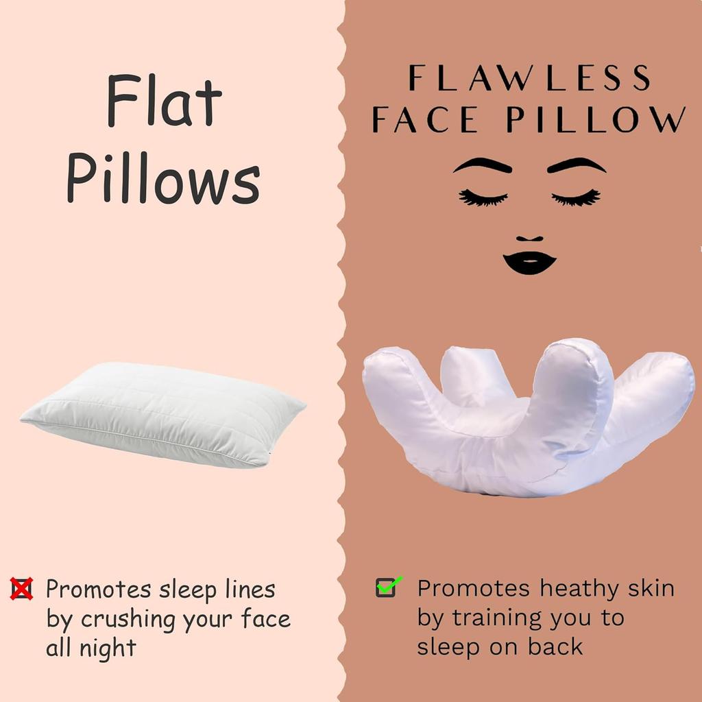 Flawless Face Pillow Satin Silk Sleeping Pillow Soft Flawless Face Pillow Anti Wrinkle Face Contour Rest Neck Relief Cushion Head Rest Home Textile
