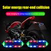 Solar Power Mortorcycle Led Warning Light Car Night Ride Tail Light Anti-Rear Strobe Light For Motorcycle Electric Bicycle