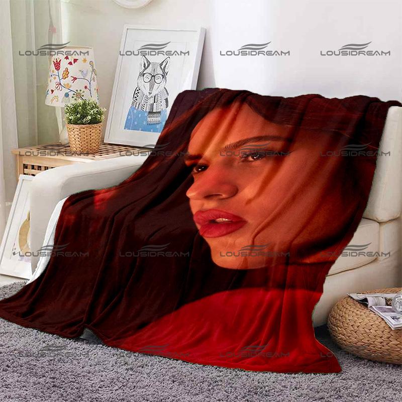 Pop Female Star Flannel Decorative Thin Blanket Rosalia Vila Tobella Beautiful Photo Blanket Portable Home Travel Office Blanket