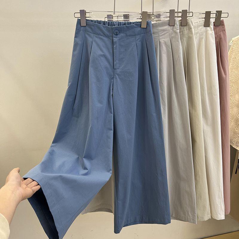

2026 New Plus Size High Waist Wide Leg Pants for Women - Slimming, Casual, Loose-Fit, Straight Drape 2XL (Recommended 80-100 kg) синій