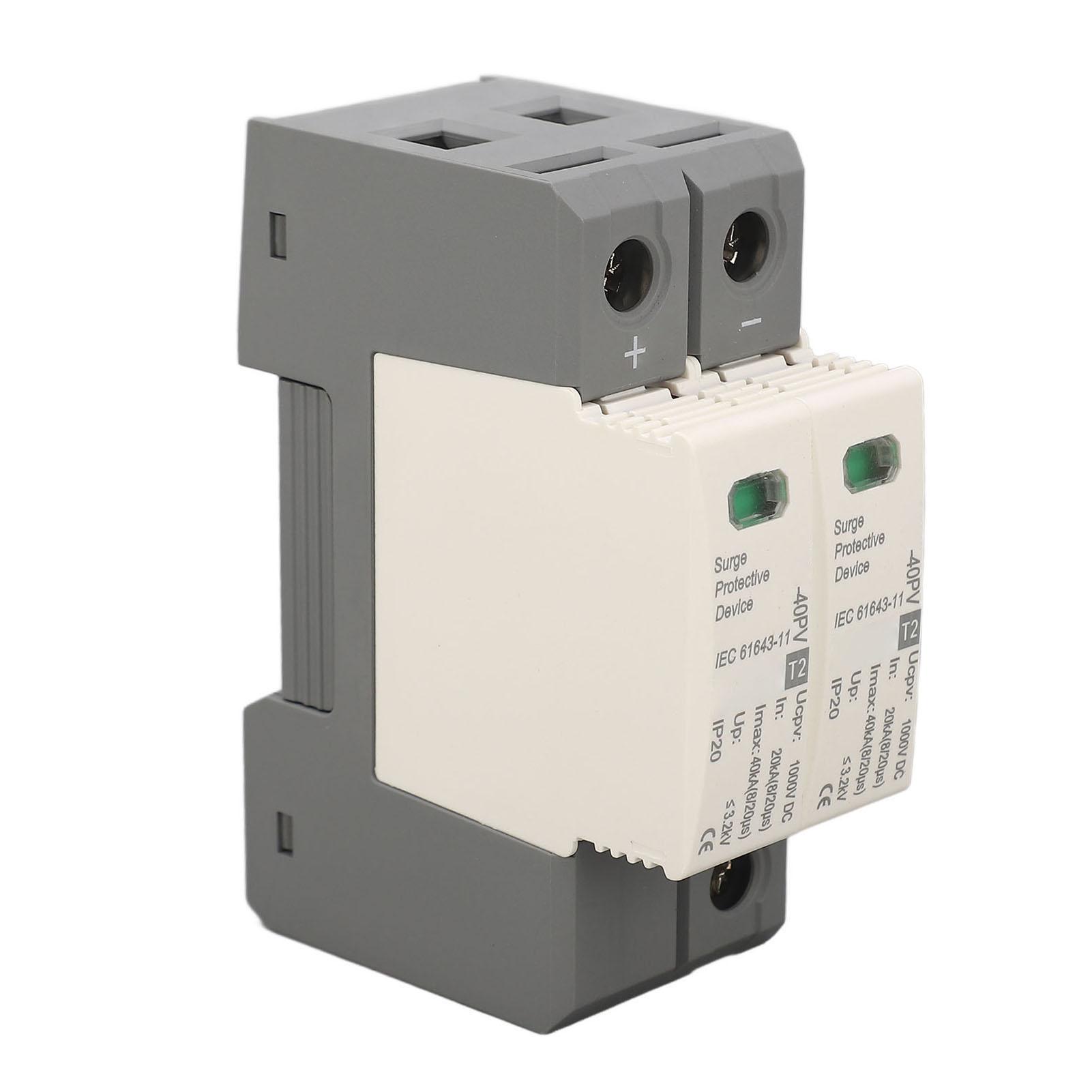 

Пристрій захисту від перенапруги 1000 В постійного струму 20‑40KA 2P PC Фотоелектричний фотоелектричний захист від напруги Розрядник Протектор