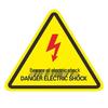 Longchan PVC Triangle Electric Shock Warning Sticker (2-Pack)