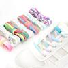 1 Pair No Tie Shoe Laces Round Metal Capsule Lock Elastic Shoelaces For Sneakers Easy To Put On And Off Lazy Shoes Lace Unisex