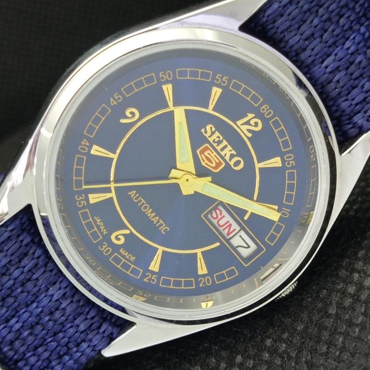 

ВОССТАНОВЛЕННЫЕ ВИНТАЖНЫЕ SEIKO 5 AUTO 6309A ЯПОНИЯ МУЖСКИЕ D/D СИНИЕ ЧАСЫ 598-a313130-9 SKU598-a313130