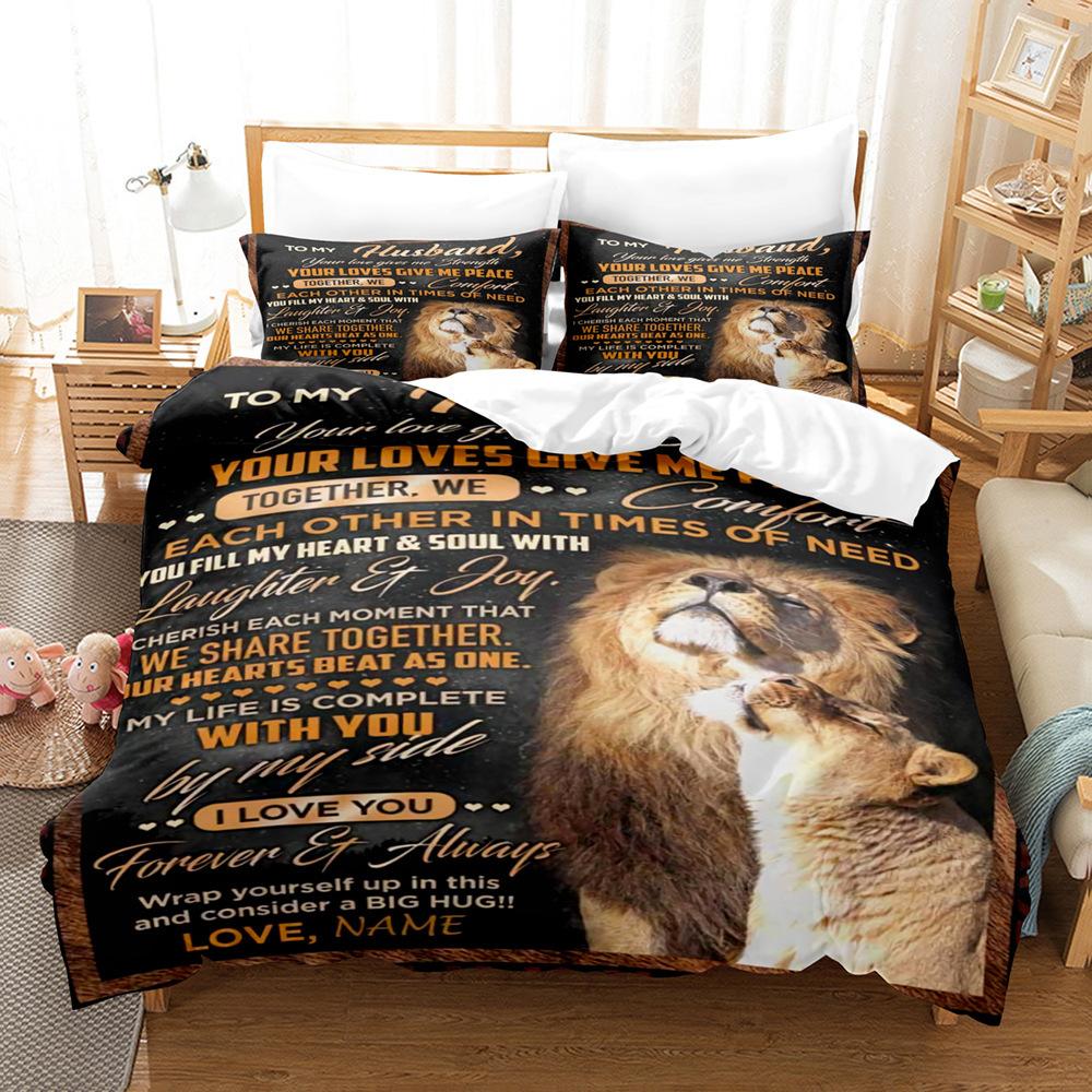 Lion Pattern 3D Three-Piece Set, Digital Printing Three-Piece Set