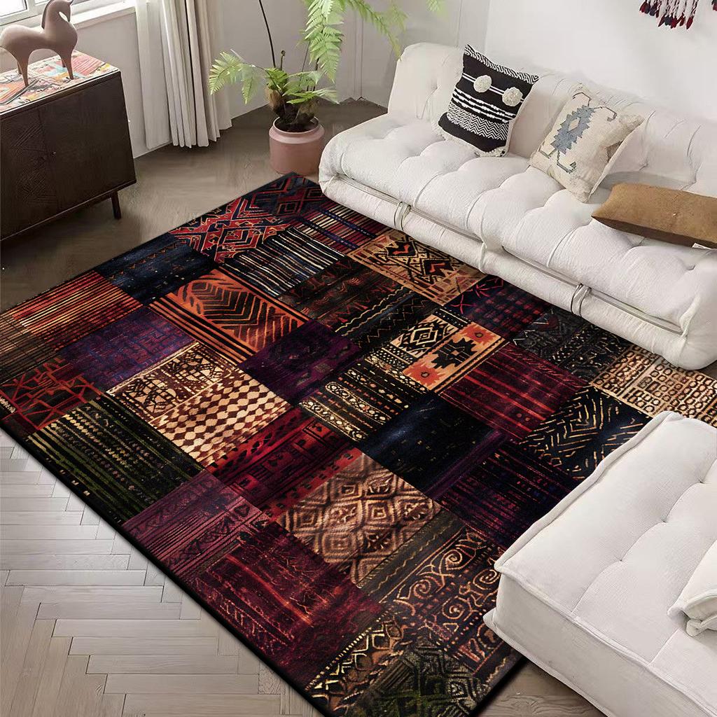 Living Room Decoration Carpet Large Area Retro Abstract Sofa Area Rug Nordic Style Bedroom Cloakroom Floor Mat Washable Non-slip