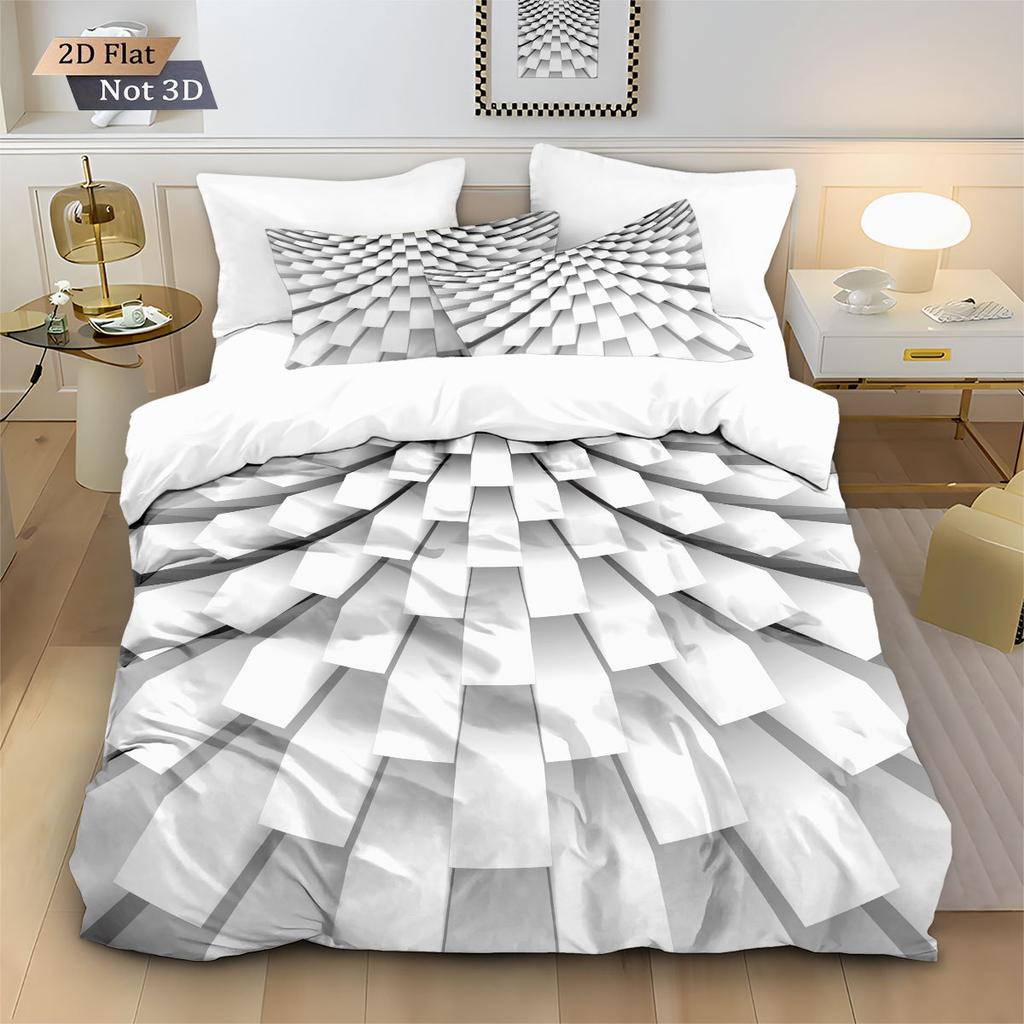 2/3pcs Bedding Set Digital Print Comfortable Duvet Cover for Home Bedroom Decoration, 1 Duvet Cover and 2pillowcase with Zippers