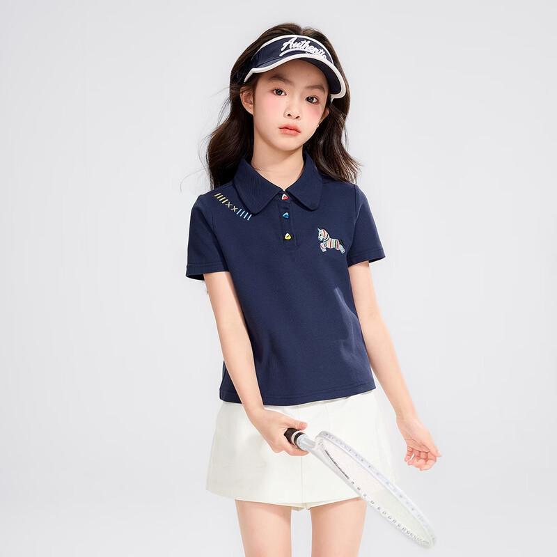Girls' Embroidered Polo Short Sleeve T-Shirt