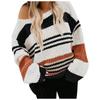 Women's Long Sleeve  Striped Color Block Casual Loose Knitted Pullover