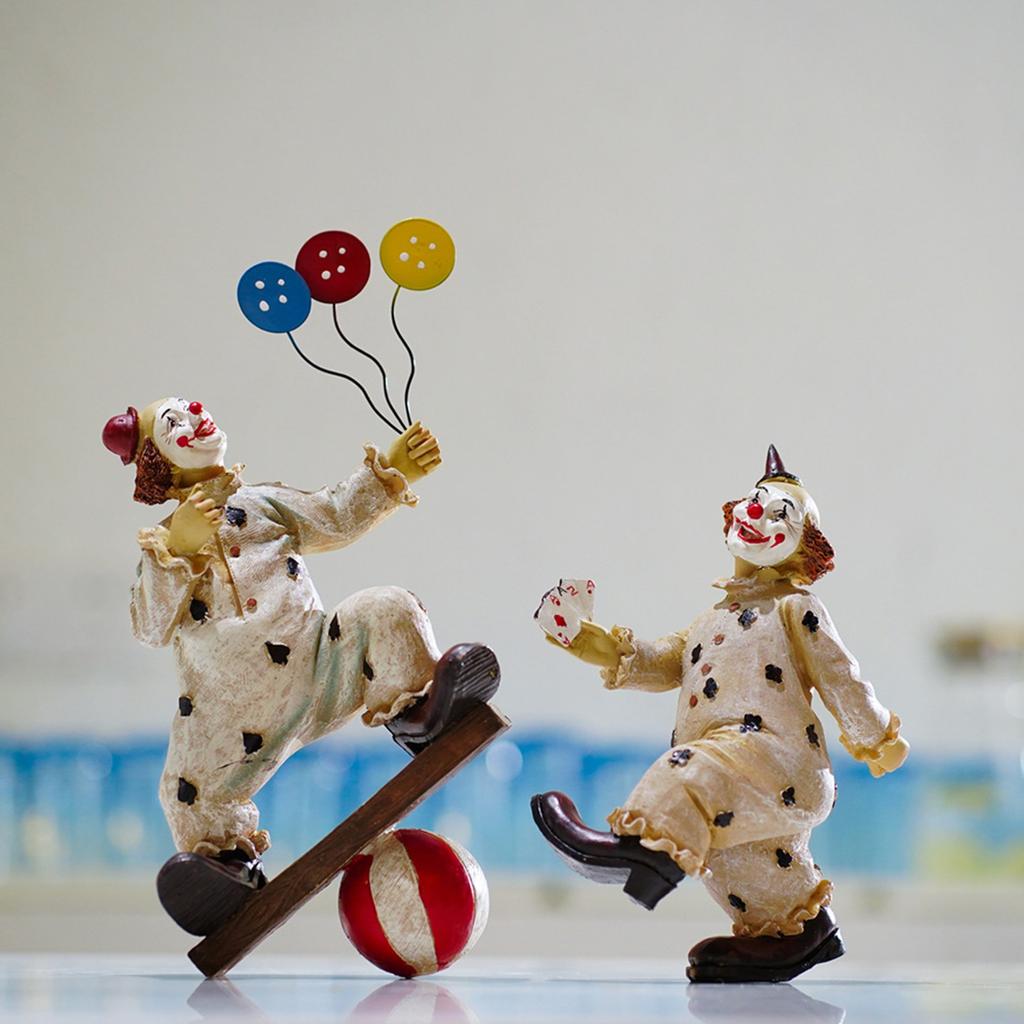 Figuras de payaso, Adornos, Decoraciones, Artesanías de resina para escritorio/entrada.