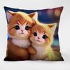 Cute Cat Pattern Decorative Pillowcase Living Room Bedroom Square Cushion Pillowcase