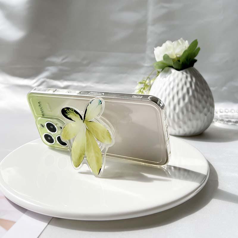 Najlepiej sprzedający się wysuwany stojak na telefon z motywem liścia i przezroczystym wykończeniem epoksydowym