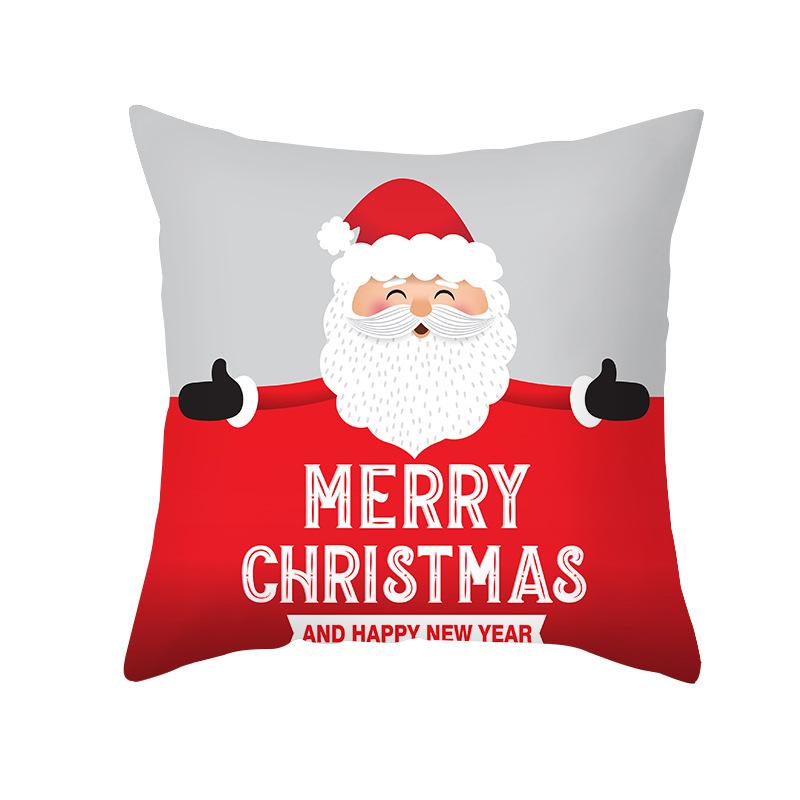 Home Products Christmas Cushion Cover Cartoon Letter Print Peach Skin Cushion Cover