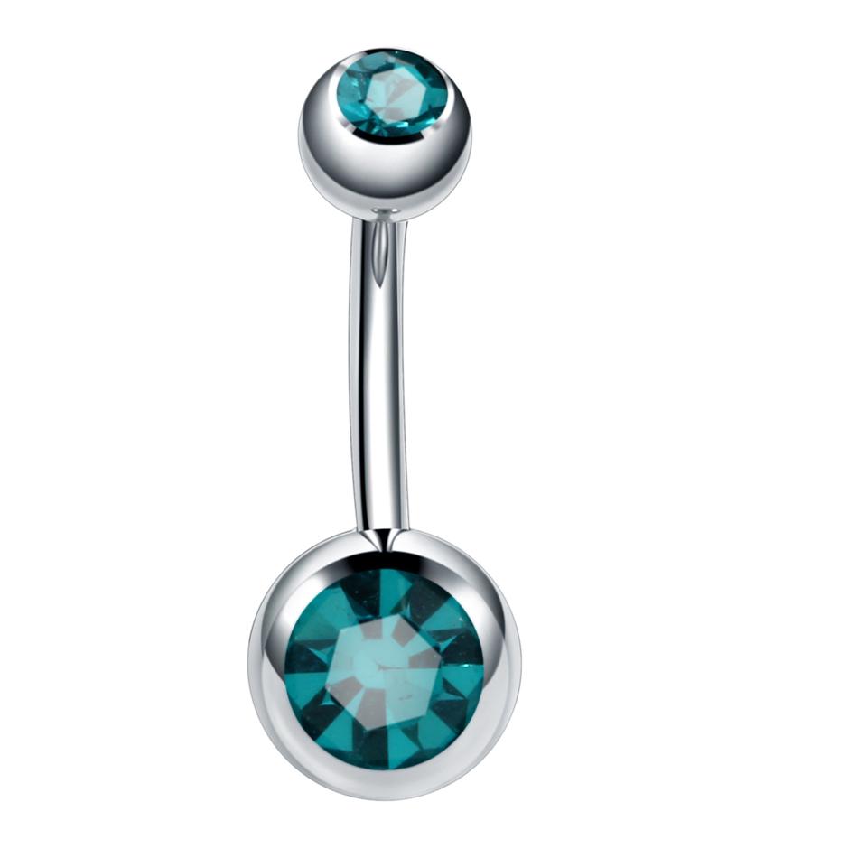 1PC Surgical Steel Crystal Belly Button Piercings 14G Heart Belly Piercing CZ Navel Ring Nombril Belly Rings Sexy Women Jewelry