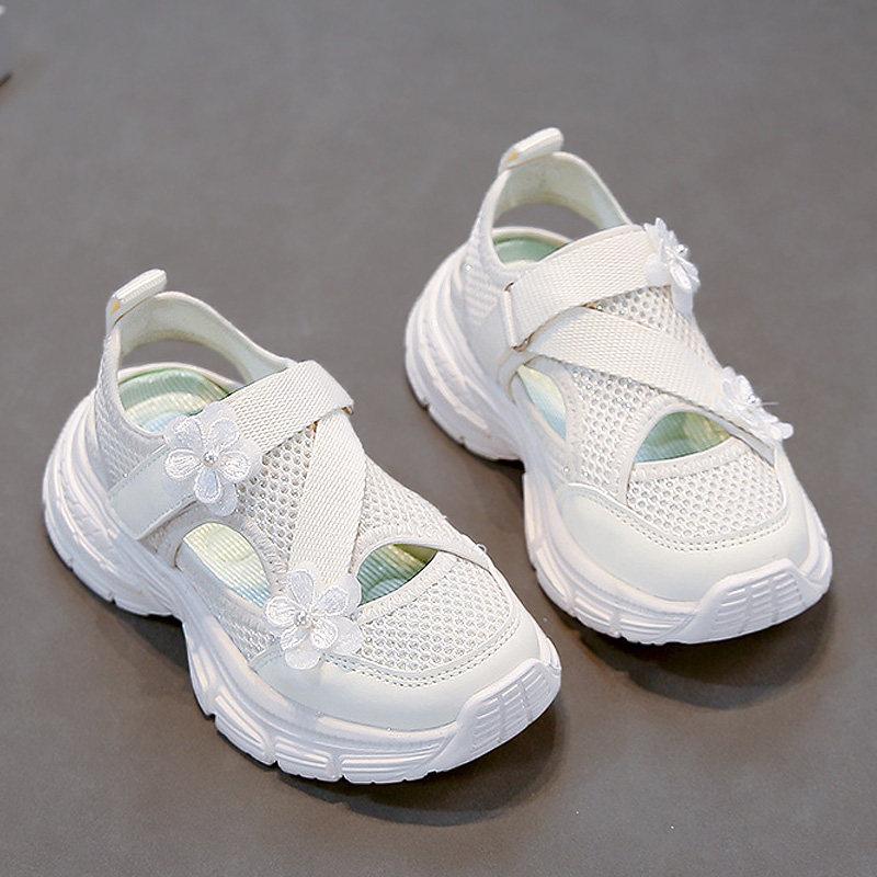 Girls Summer Sport Sandals Closed Toe Beach Shoes Princess Mesh Breathable Anti Slip