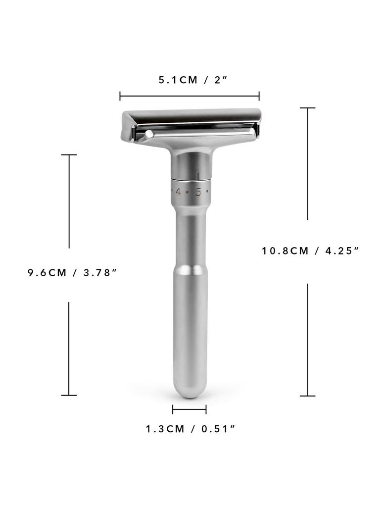 Adjustable Safety Razor Double Edge Classic Men's Shaving Mild To Aggressive 1-6 Settings Hair Removal Shaver with 5 Blades
