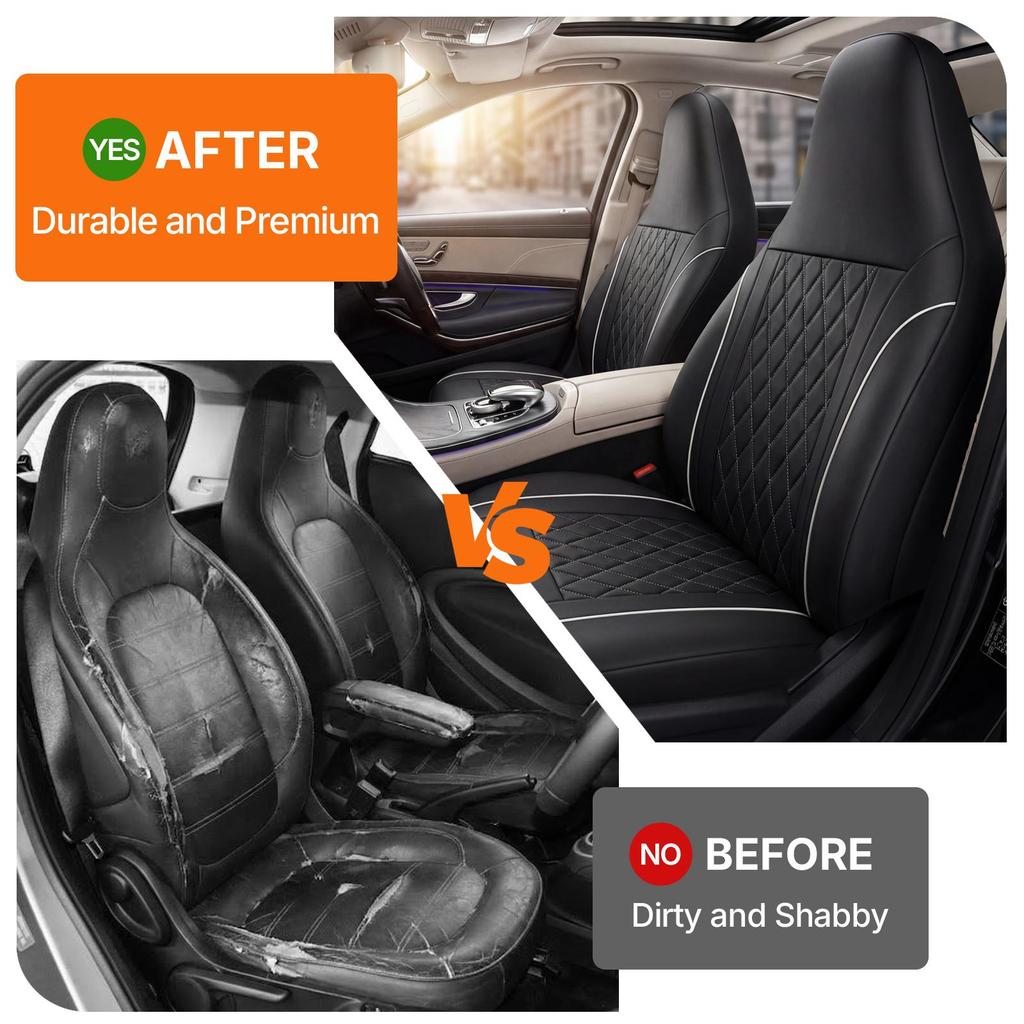 AUTOYOUTH PU Car Seat Covers Universal Size Automotive Interior Car Accessories