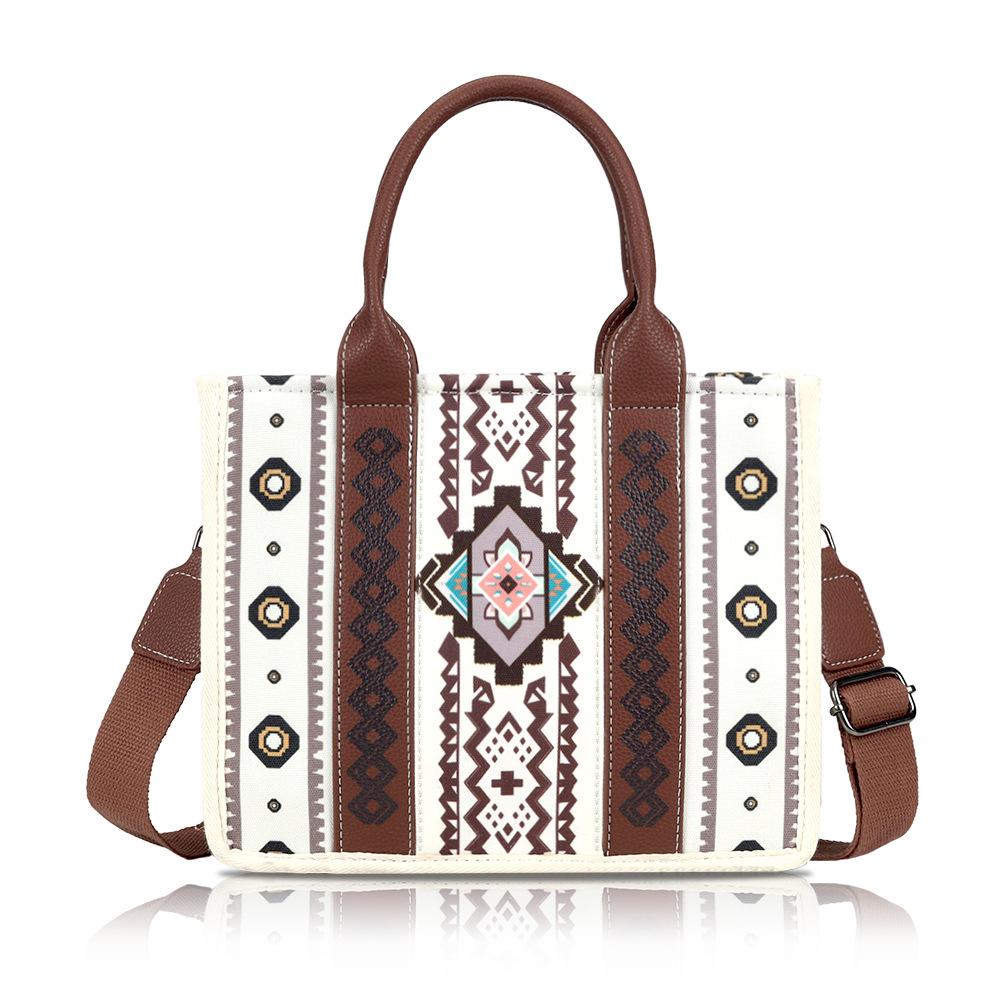 Bohemian Ethnic Style Women's Bag, Canvas Bag, Large-capacity Tote Buns, Mother Bag, Single-shoulder Crossbody