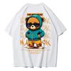 Bear Print Graphic T-shirt for Unisex and Women Loose Cotton Shirt Breathable Comfortable Casual Oversized T-shirt Streetwear