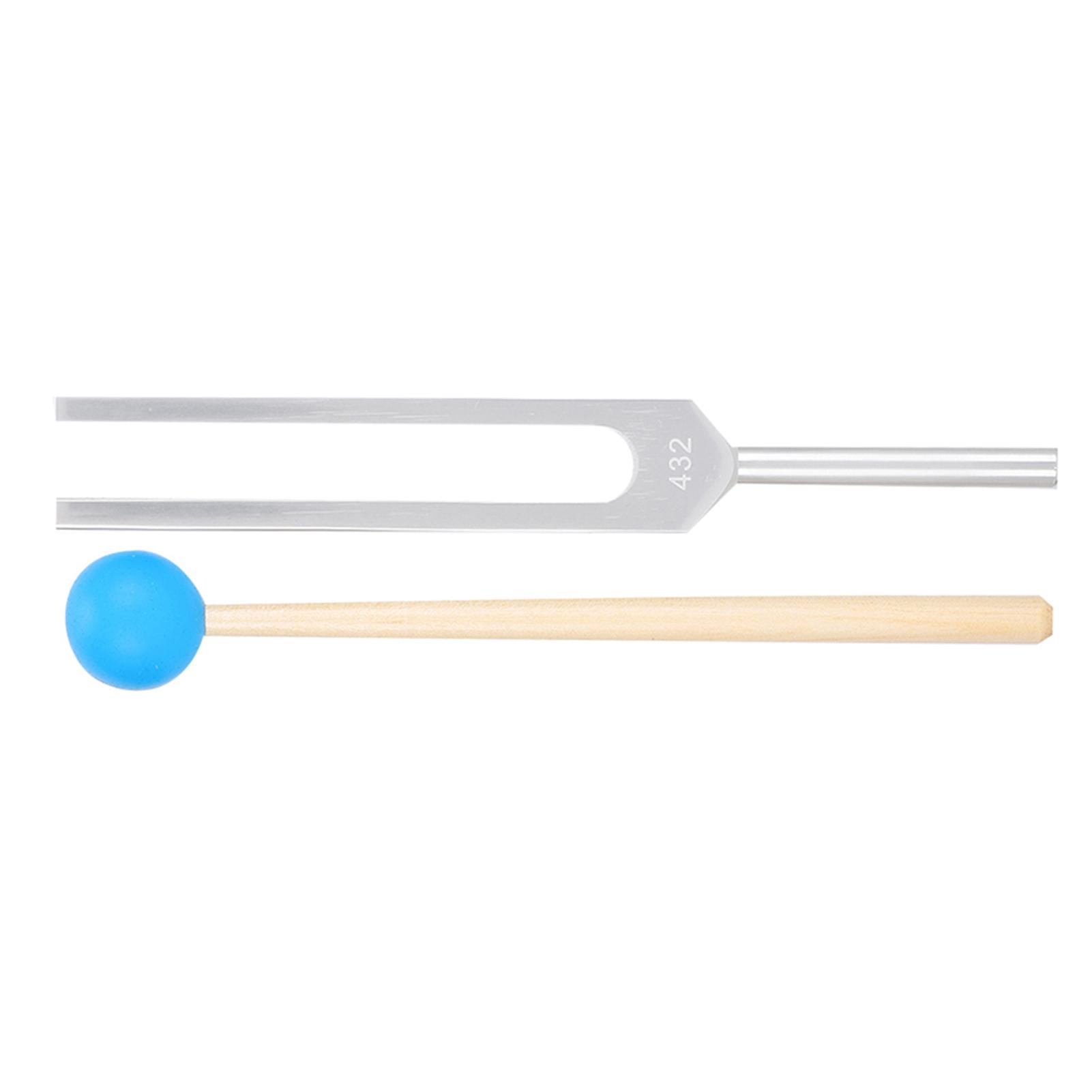 

432HZ Aluminum Alloy Tuning Fork Wood Hammer Sound Healing Therapy Tool Set