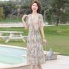 Yalu 2026 Women's Summer Short Sleeve Chiffon Maxi Dress