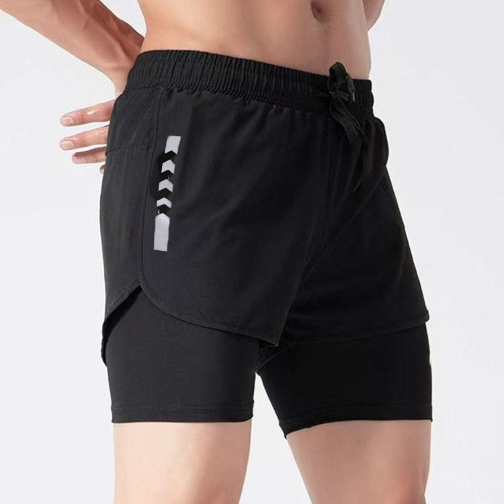Kurze Hosen Badehosen Shorts Doppellagig Herren Jogginghosen Surfen