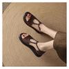 Fashion Women Cow Leather Narrow Band Low Heel Exposed Toes Fashionable 2025 Summer New Casual Elegant Platforms Women's Sandals