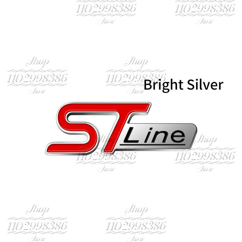 JJEM1 ST Line Logo Emblem Car Styling Rear Tail Trunk Decals Badge Chrome Metal Sticker For Ford Focus Fiesta Ecosport Mondeo Kuga